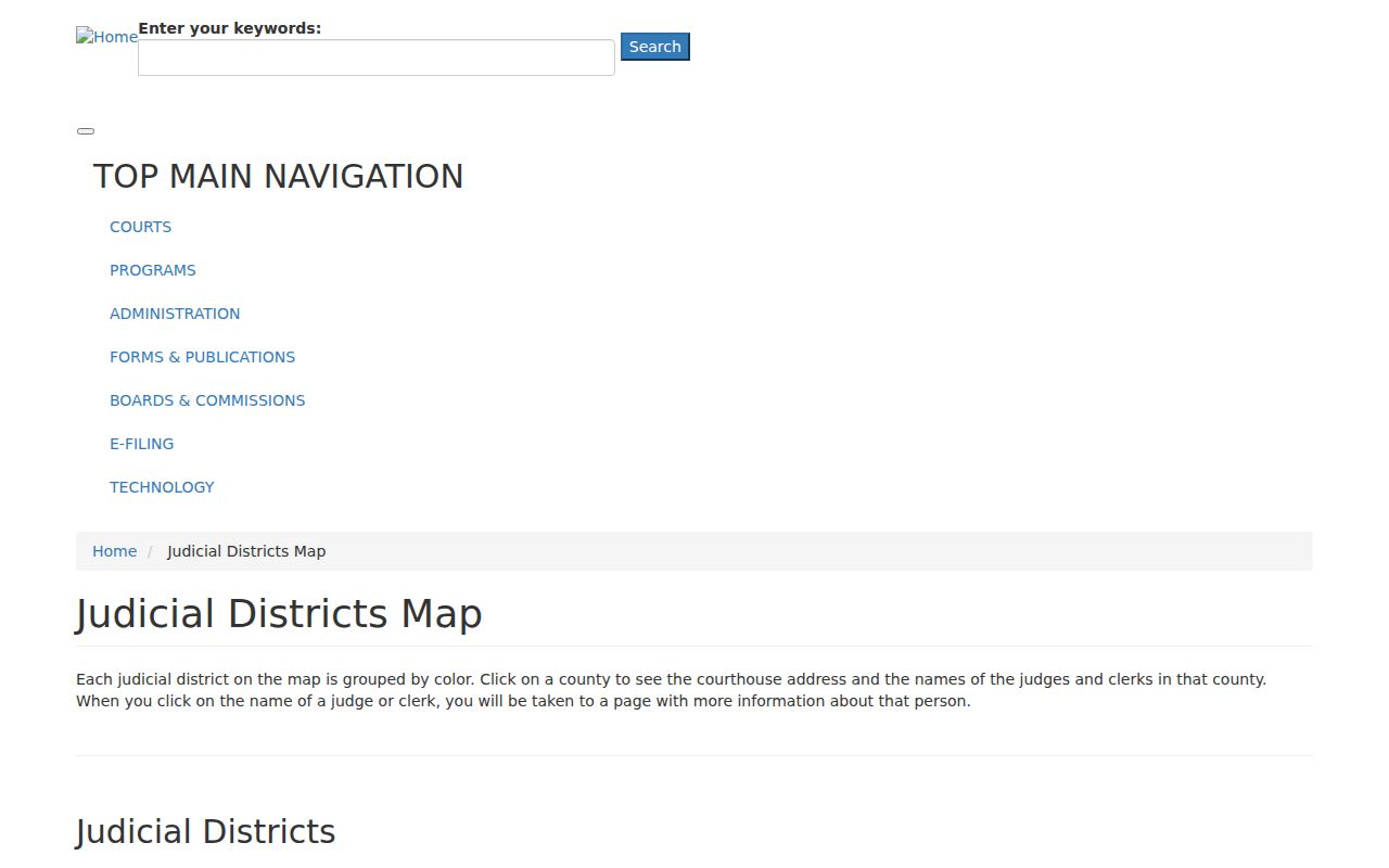 Tennessee map showing the district for Chester County court dockets