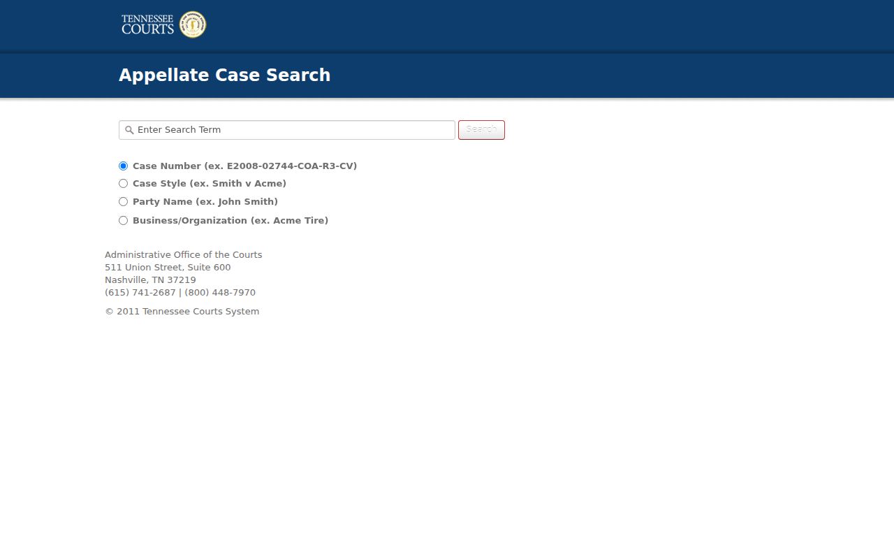 Tennessee appellate search for Chester County court records