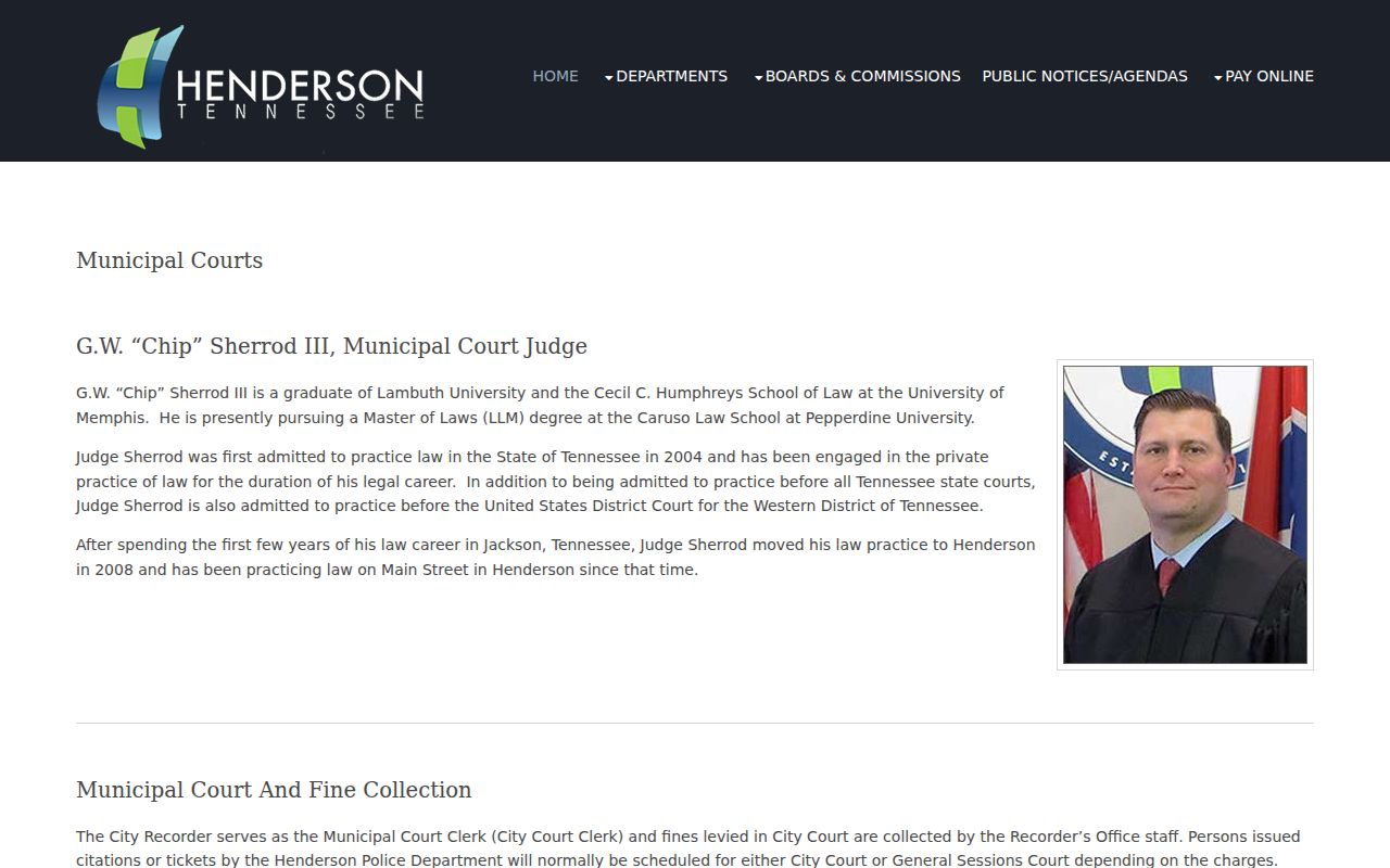 Official Henderson Municipal Court schedule and citation information