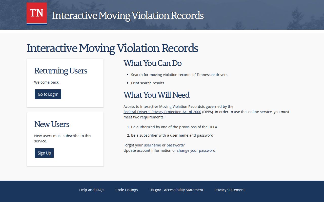 Chester County traffic court records compared with Tennessee IMVR